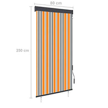 vidaXL - Tenda avvolgibile per esterni, 80 x 250 cm, giallo e blu