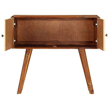 FAMIROSA Credenza in Massello di Sheesham con Stampa Dorata 90x30x77 cm