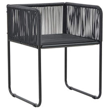 SKM Set da Pranzo da Giardino 9 pz in Rattan PVC Nero e Marrone