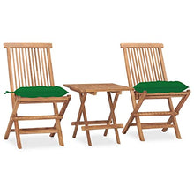 vidaXL Set da Pranzo Giardino Pieghevole 3 pz Cuscino Massello di Teak