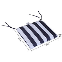 Outsunny Set 6 Cuscini per Sedia Sfoderabili 100% Poliestere 42x42x5cm Bianco e Blu