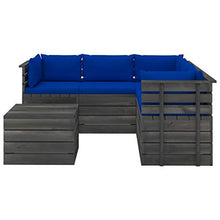 vidaXL Set Divani da Giardino su Pallet 6 pz con Cuscini Massello Pino