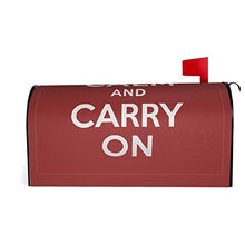 Cover magnetica per cassetta delle poste, con scritta "Keep Calm And Carry On", colore: rosso scuro