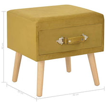 Festnight Comodino Camera da Letto, Comodino in Velluto Mustard 40x35x40 cm