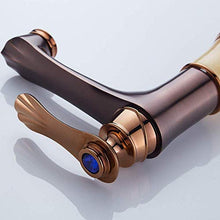HYY-YY - Rubinetto per lavabo da bagno, in giada, in rame, girevole, colore: oro rosa