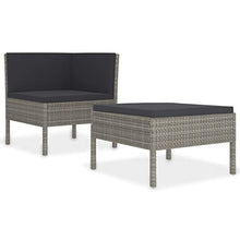 FAMIROSA Set Divani da Giardino 2 pz con Cuscini in Polyrattan Grigio-0208