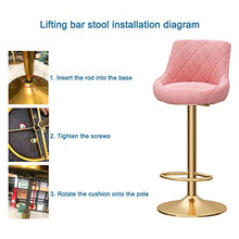 FPigSHS Sgabelli da Bar Set di sgabelli da Bar in Metallo di 2/4, Sedia in Velluto con Schienale, Counter 65-80cm Sgabelli Girevoli Altezza, Sgabelli da Pranzo Moderni per la Colazione per Bar/casa