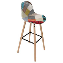 Home Deco Factory - Sgabello da bar, motivo: Patchwork Riga, in legno