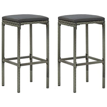 vidaXL Set Bar da Giardino 3 pz con Cuscini in Polyrattan Grigio