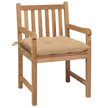 vidaXL Sedie da Giardino 2 pz con Cuscini Beige Massello di Teak