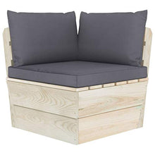 FAMIROSA Set Divani da Giardino su Pallet 5 pz con Cuscini Legno Abete-3456