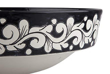 Serena Cerames - Lavabo messicano in bianco e nero, 44 x 35,5 x 15 cm