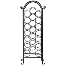 Porta Bottiglie in ferro, Scaffale a forma ad curvo per Vino Cantinetta Portabottiglie per 21 Bottiglie, 20 x 34 x 88 cm