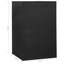 SKM Copribidone Singolo Spazzatua Nero 76x78x120 cm in Polyrattan