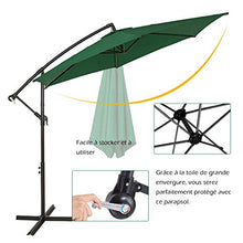Novonova - Ombrellone inclinabile, da giardino, da esterno, in poliestere e struttura metallica, altezza 2,6 m, diametro 2,9 m, SY-PS630, colore: Verde