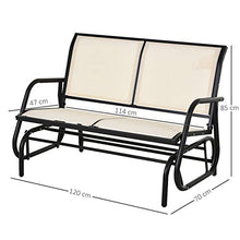 Dondolo d Giardino 2 Posti in Metallo e Tessuto Traspirante Outsy Beige