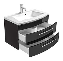 Set di mobili da bagno Malema in antracite con frontale arrotondato 3 pz.