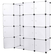 EGLEMTEK Mobile modulare Quadrato 12 Scomparti Cubo Armadio Armadietto Guardaroba Scaffale Scarpiera Mobiletto da Bagno (112 x 37 x 148 cm) (Bianco)