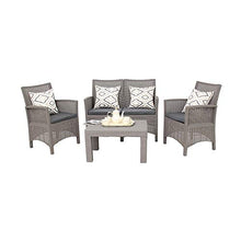 Set salottino da giardino con divanetto due posti e due poltroncine in resina resistente