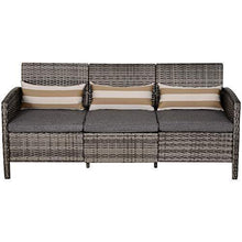 Outsunny Divano 3 Posti da Esterni in Rattan (PE) con Cuscini Imbottiti e Sfoderabili, Giardino/Terrazzo, 173x68x78cm - Arredi Casa