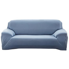 Copridivano Elasticizzato 3 Posti con Braccioli Universale in Poliesteri Spandex Copertura Divano Tinta Unita (Grigio Blu)