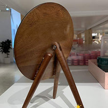 LXRZLS Lo Specchio Portatile di Trucco di Viaggio dello Specchio di Legno del Triangolo dello Specchio di vanità del Legno Solido può Essere girato