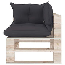 FAMIROSA Divano Angolare da Giardino in Pallet con Cuscini Legno di Pino-6055