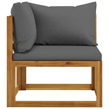 vidaXL Set Divani da Giardino 2 pz con Cuscini Grigio Scuro in Acacia