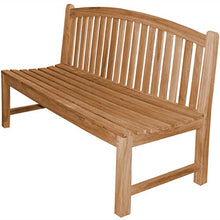 Bari - Panchina da giardino in legno massiccio di teak, senza braccioli