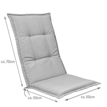 Beautissu Cuscino per Sdraio e Sedia da Giardino Base HL 120x50x6cm - Cuscino per sedie Sdraio e poltrone da Giardino - Cuscino Seduta da Esterni ed Interni - Grigio Chiaro
