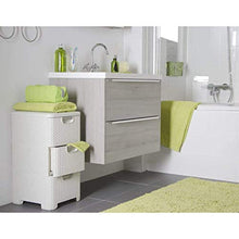 Contenitore rettangolare a 3 cassetti con 3 cassetti in effetto rattan, dimensioni circa 40 x 35 x 68 cm, beige