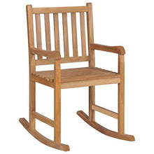 vidaXL Sedia a Dondolo con Cuscino Beige in Massello di Teak