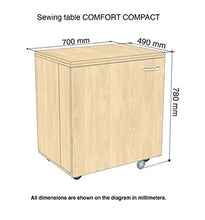 Comfort COMPACT | Mobiletto per Macchina da Cucire | Armadi da Сucito | (Oak Kendal Cognac)