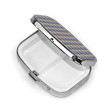 Scatola quadrata per pillole medicinali Blaue kontrolle Tartan Muster Fashion Pill Organizer Viaggio Pillola Caso Dispenser per Vitamine Integratori