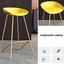 ZINIUKEJI Sedia da Bar Sgabello da Bar con Altezza da Bar, Sedile in PP Industriale e sgabelli da Bar in Ferro Art Set da Pranzo (Nero, Bianco, Grigio, Giallo)