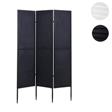 Paravento divisorio separè da Esterno HWC-J14 Metallo 3 Pannelli 200x121cm - Nero