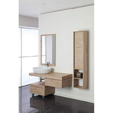 FERIDRAS Mobile Bagno Sospeso Rovere Moderno MOD. Shelf L.120xp.50xh.8 con Lavabo E Specchio