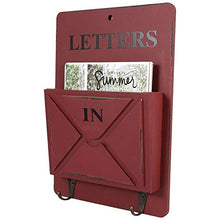 Cassetta Postale in Legno, Decorazione per Casa, Rosso/Grigio/Bianco (W261801 Rosso)