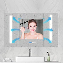 KAISIMYS Armadietti a Specchio Armadietto a Specchio da Bagno Specchio da Parete in Legno massello con Specchio da Trucco Integrato (Colore: Grigio, Dimensioni: 90 * 65 * 14 cm)