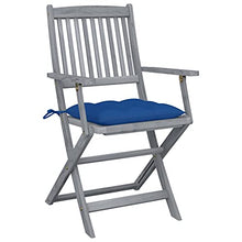 vidaXL Sedie da Giardino Pieghevoli 4pz con Cuscini in Massello Acacia