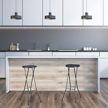 Relaxdays 10020763_46 Sgabello da Bar Pieghevole Set da 2 BASTIAN Resistenti Altezza 80 cm Sedia Alta da Bancone in Plastica Nero