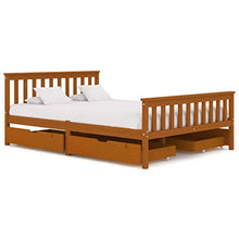 SKM Giroletto con 4 Cassetti Marrone Miele Legno di Pino 140x200 cm (44.7kg)