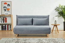Meubletmoi - Divano convertibile a 2 posti, in velluto grigio, stile scandinavo