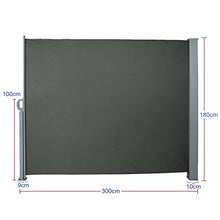 MCTECH 1.8X3m Frangivento Tenda da Sole Laterale Avvolgibile a Rullo Estensibile Paravento
