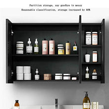 Armadietto A Specchio Armadietto A Specchio Separato Completamente Chiuso Armadietto da Toilette Armadietto da Bagno Specchio da Bagno Multifunzionale (Color : Black, Size : 70 * 65 * 12cm)
