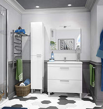 Esidra Mobile Colonna Contenitore Bagno a 2 Ante, Bianco, 30 x 182 x 25 cm