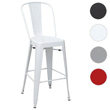 Sedia Sgabello da Bar HWC-A73 Design Moderno Metallo Bianco