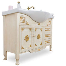 SHOP CHIC arredo bagno mobile con lavabo in stile barocco avorio e oro