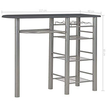 Set da Bar 3 Pezzi con Ripiani, Tavolo e 2 sedie per Case, Giardini, Bar, Pub o ristoranti Blackbarbar in Legno e Acciaio