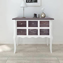 vidaXL Tavolo consolle in legno con 6 cassetti bianco